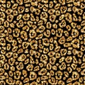 Seamless gold leopard pattern. Shining fashion