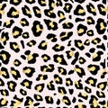 Seamless gold leopard print. Vector pattern, texture, background Royalty Free Stock Photo