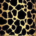 Seamless gold leopard print. Vector pattern, texture, background Royalty Free Stock Photo