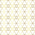 Seamless gold line geometric pattern. Background with rhombus, triangles and nodes. Golden texture. Royalty Free Stock Photo