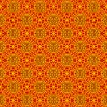 Seamless gold and red pattern with symbols. Ornate Oriental background for greetings, invitations, wrapping paper.