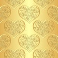 Seamless gold valentine pattern