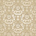 Seamless golden floral damask wallpaper.