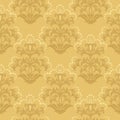 Seamless golden floral wallpaper