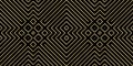 Seamless golden geometric tribal diamond fine line pattern