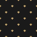 Seamless golden grunge pattern with sea shell on black background Royalty Free Stock Photo