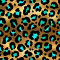 Seamless golden leopard pattern.