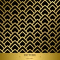 Seamless golden luxury patterns on black background. Vector ill