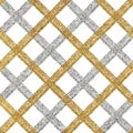 Seamless golden silver background of diagonal stripes, lines or strokes Royalty Free Stock Photo