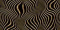 Seamless golden surreal Art Noveau wavy wonky vertical stripes pattern