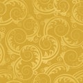 Seamless golden swirls and leaves wallpaper Royalty Free Stock Photo