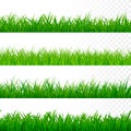 Seamless gorisontal grass border. Green grass pattern. Grass texture elements. Vector Royalty Free Stock Photo