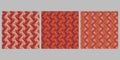 Seamless gradient abstract diagonal zig-zag stripe pattern background set Royalty Free Stock Photo