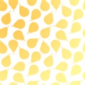 Seamless gradient pattern with yellow pear silhouette on a white background.