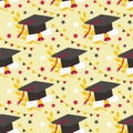 Seamless graduation pattern with doodle style elements