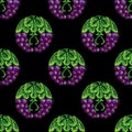 Seamless Grape Fruit Pattern, ,