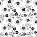 Seamless graphic design, flower in abstract styles on black white,vector illustration