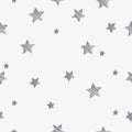 Seamless graphic pattern with the image of a simple geometric shape of the star. Vector illustration. Black and white, with Royalty Free Stock Photo