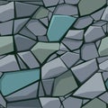 Seamless gray texture or pattern of paving stones and cobblestones.