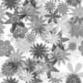 Seamless gray water colours simple floral pattern eps10 Royalty Free Stock Photo