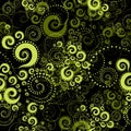 Seamless green abstarct twirl pattern Royalty Free Stock Photo