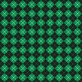 Seamless Green and Black Checkered Fabric Pattern Background Texture Royalty Free Stock Photo