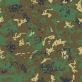 Seamless green camouflage of pixel pattern Royalty Free Stock Photo