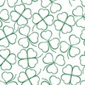 Seamless, Green Clover Contours Royalty Free Stock Photo