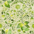 Seamless green floral pattern Royalty Free Stock Photo