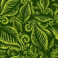 Seamless green floral pattern Royalty Free Stock Photo