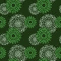 Seamless green floral pattern