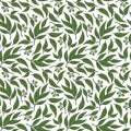 Seamless green leaf pattern. Royalty Free Stock Photo