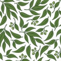 Seamless green leaf pattern. Royalty Free Stock Photo