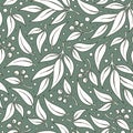 Seamless green leaf pattern. Royalty Free Stock Photo