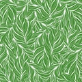 Seamless green leaf pattern, foliage vector background for textile fashion Royalty Free Stock Photo