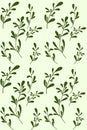 Seamless green leaves pattern on soft green background. Royalty Free Stock Photo