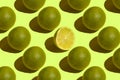 Seamless green pattern of whole green limes