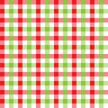 Seamless Green and Red Checkered Fabric Pattern Background Texture Royalty Free Stock Photo