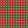 Seamless Green and Red Checkered Fabric Pattern Background Texture Royalty Free Stock Photo