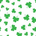Seamless green shamrock clover leaf pattern background. Saint Patrick`s day. Abstract and Modern concept. Geometric creative Royalty Free Stock Photo