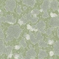 Seamless Green and White Lichen Pattern Texture for Background Design. Royalty Free Stock Photo