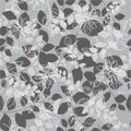 Seamless grey abstract floral background. Royalty Free Stock Photo