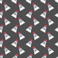 Seamless grey badminton shuttlecock pattern birdie seamless background Royalty Free Stock Photo