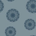 Seamless grey-blue floral pattern