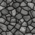 Seamless grey pebbles pattern made with Generative AI.