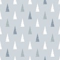 Seamless grey vector pattern with stilized Christmas tree Royalty Free Stock Photo