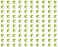 A seamless grid pattern of vibrant lime green and white circular wave logos Royalty Free Stock Photo