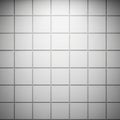 Seamless grid pattern of white square tiles with subtle lighting and shadows creating depth Royalty Free Stock Photo