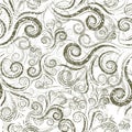 Seamless grunge abstract twirled floral pattern Royalty Free Stock Photo