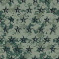 seamless grunge military pattern with stars